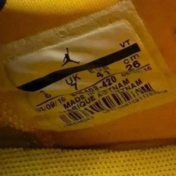 NIKE Size 8 - Jordan Trainer 1 Low Michigan 2016
Yellow / Blue Shoe - Picture 6 of 16